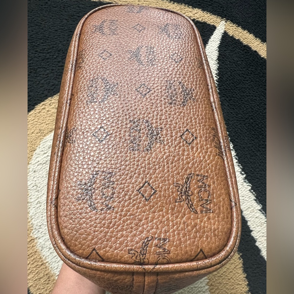 MCM Brown and Black Tote Bag with Bone Charm - Picture 4 of 13